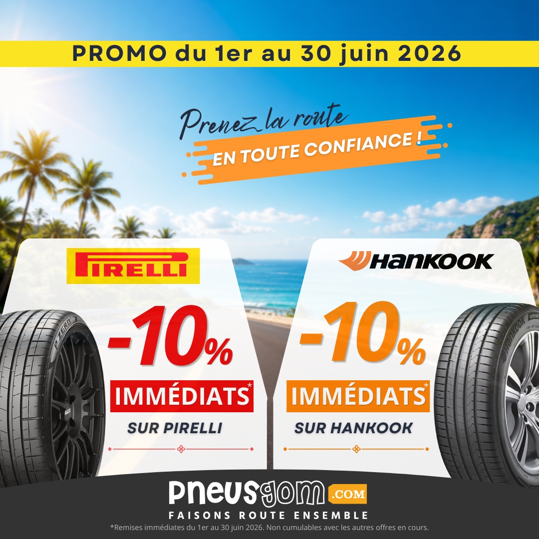 Pirelli & Hankook à 10% de remise immédiate !